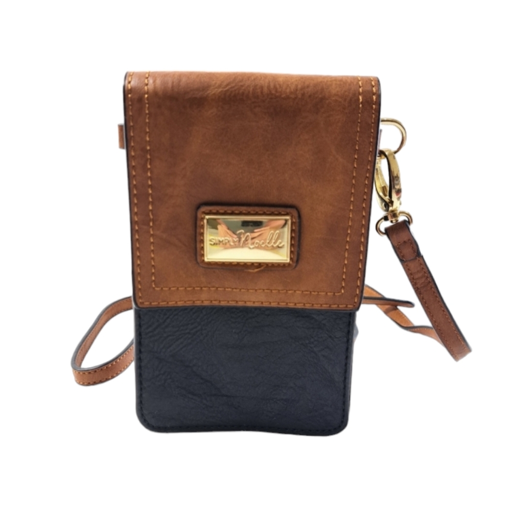Simply Noelle Women's Brown & Black Wallet/Crossbody Bag  100% Polyester‎